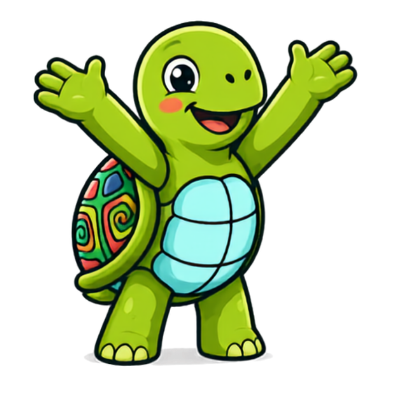 Chip the turtle cheering